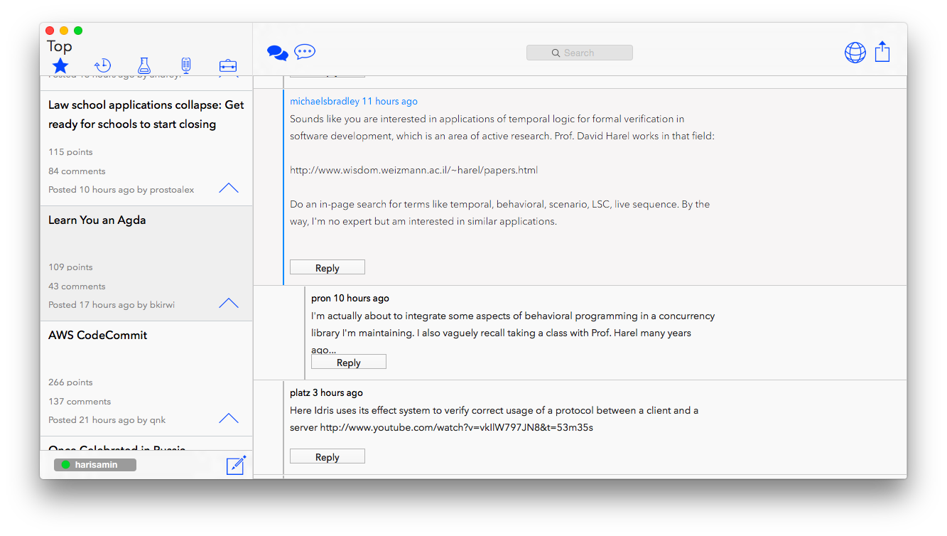 Easily Browse Comments